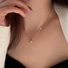 Gold-Plated Titanium Love Heart Clavicle Necklace for Women