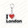 Amo Londra Regno Unito Portachiavi Accessori Borsa UK Inghilterra Britannico Big Ben Portachiavi Gioielli Fan Amici Regali