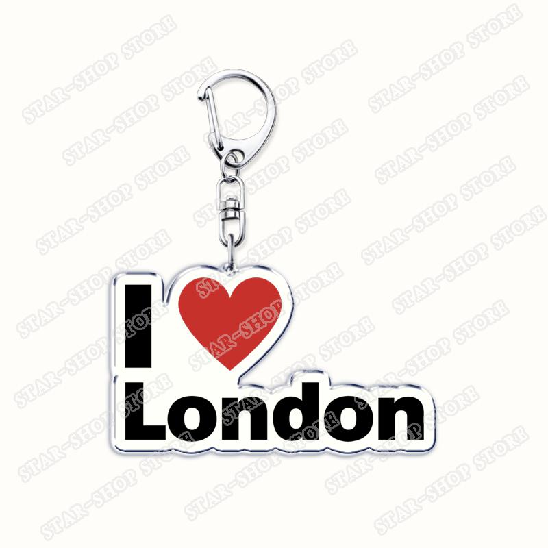 Amo Londra Regno Unito Portachiavi Accessori Borsa UK Inghilterra Britannico Big Ben Portachiavi Gioielli Fan Amici Regali