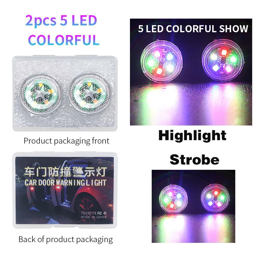 

2 шт. Автомобильная дверная сигнальная лампа магнитная 5 светодиодов противоударный стробоскоп мигающие защитные лампы сигнальные огни индикатор ночные светодиодные фонари