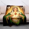 Sacred Heart Virgin Mary Doves Halo Print Believer Pray Blanket Warm Soft Flannel Material Suitable for All Seasons Luxury Gift