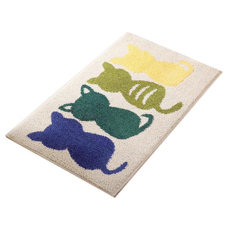 Cartoon Bathroom Non-Slip Faux Cashmere Absorbent Floor Mat