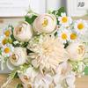 1Pc Artificial Flowers Wedding Home Bedroom Decoration Bridal Bouquet Garden Fake Silk Roses Hydrangeas Vase For Board Outdoors