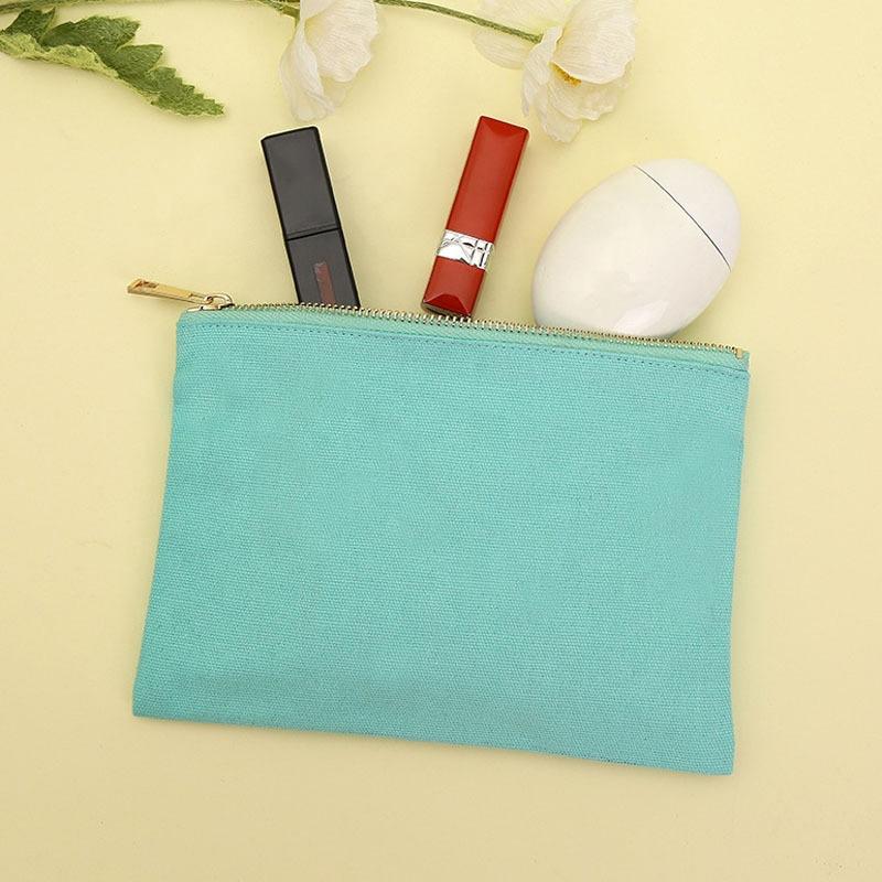 Canvas Zipper Pouch Makeup Cosmetic Brush Travel Case Luxury Makeup Bag Gold  Fashion Tote Bag with Zipper Reusable
