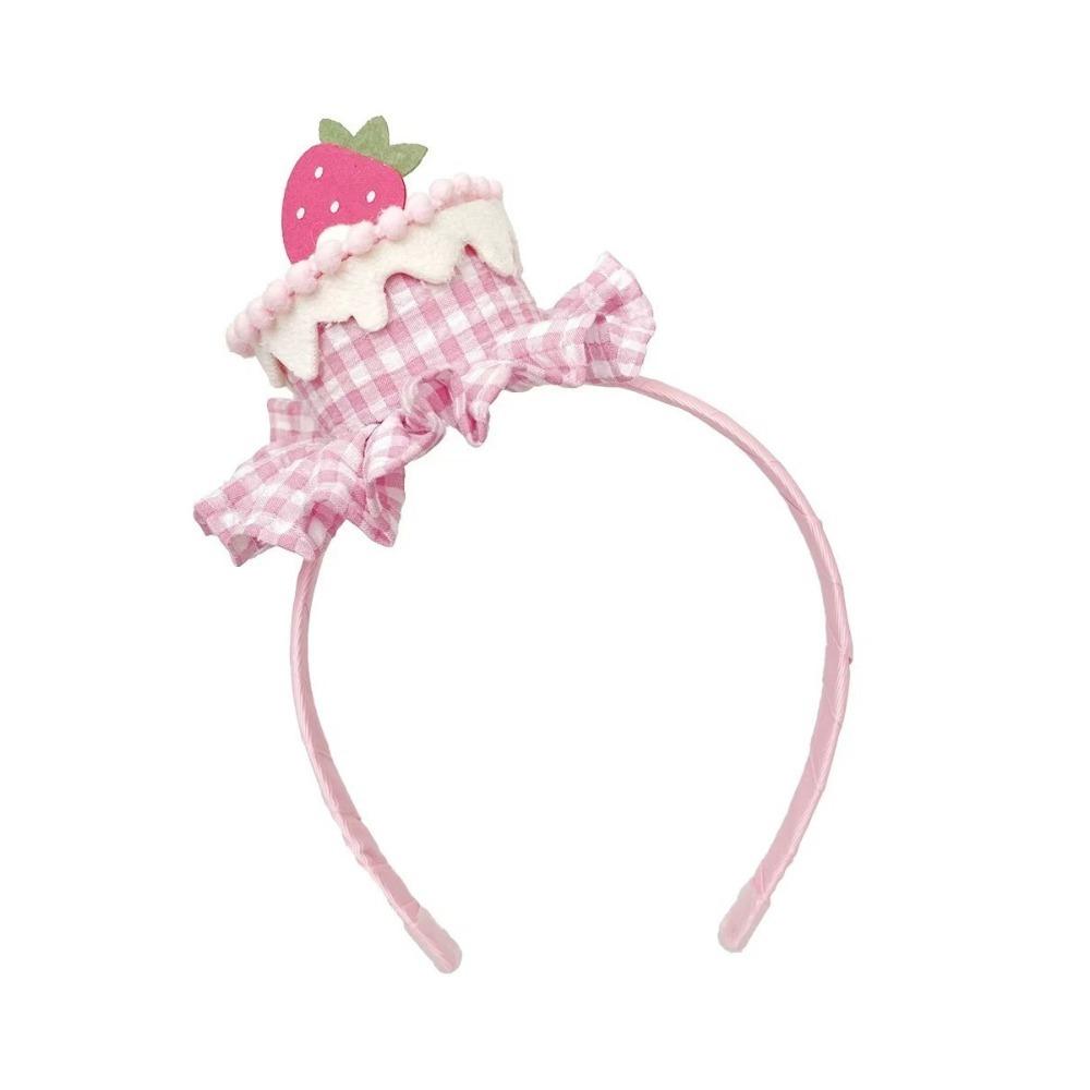 

Заколка для волос в корейском стиле, торт на день рождения, мягкий реквизит для фотографий на день рождения, повязка для волос с клубничным тортом, для девочек Hairband