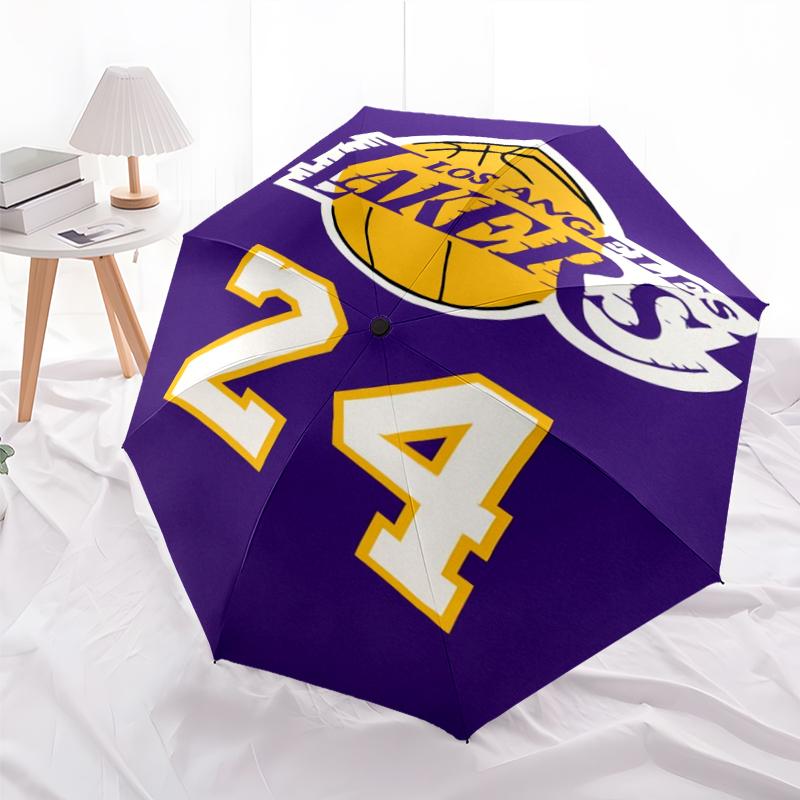 Printed Los Angeles Lakers logo Folding Umbrella,Outdoor,Leisure,And Travel Umbrella,Durable Umbrella Fabric,Birthday And Holiday Gift