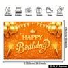 2D königliche Geburtstagsparty Kulisse, Orange Goldene Krone „Happy Birthday“ Fotokabinen Banner