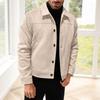 Herren Vintage Knopfleistenjacke mit Reverskragen, Kurzer Wollmantel für Frühling und Herbst