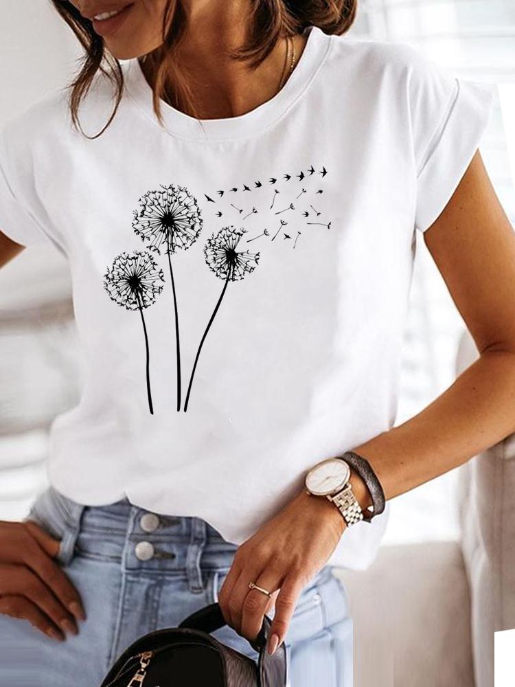 Star Lovely Style Trend Clothing Fashion Tee Women T-shirt Summer Short Sleeve Print Clothes Graphic T Shirt Female Tee Tops