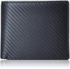 [AVANT] Genuine Carbon Leather Bifold Wallet with Interior: Coin Purse, Bill Compartment, 16 Card Pockets, Navy