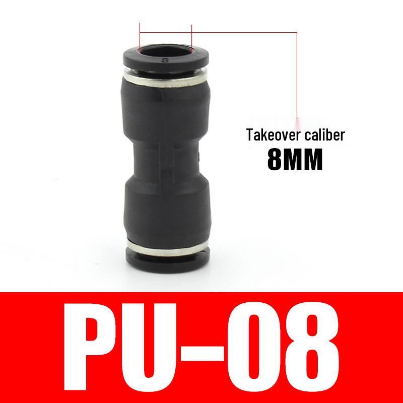 PU Pneumatic Quick Connect Air Hose Fittings, Straight & Three-Way, Sizes: 4/6/8/10/12/16mm