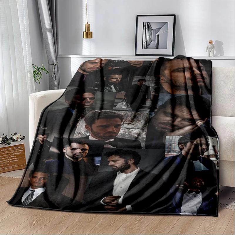3D Sebastian Stan Handsome Actro Soft Flannel Blanket for Bed Bedroom Sofa Picnic,Throw Blanket for Cover Office Gift Kids