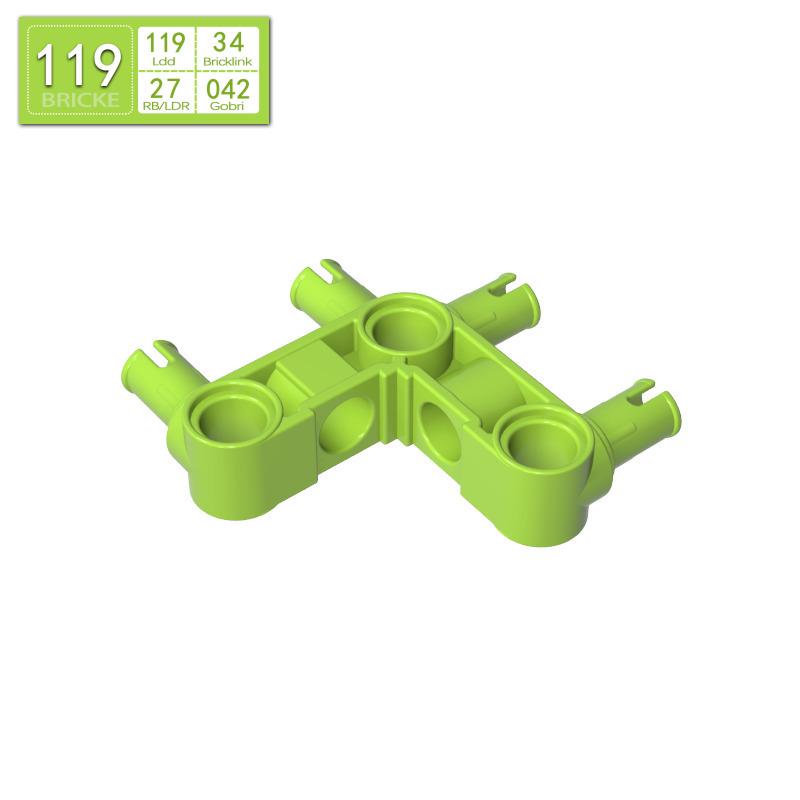 BRICKE Right Angle Connector for Building Blocks, 3 Holes, 4 Studs, Compatible with Lego 55615. One Piece трава зеленый