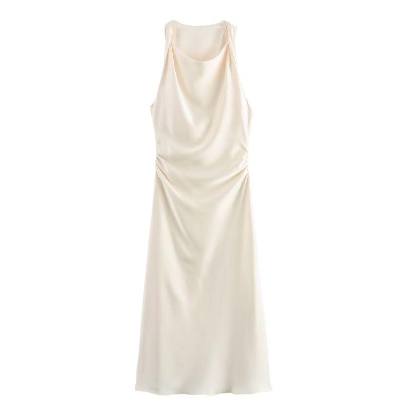 Jnleaog Spring New Arrival Women's Clothing Fashion Style Stylish Silk Satin Texture Midi Skirt Dress 8372090