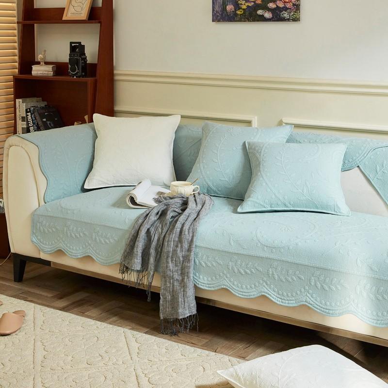 Kissenbezug im koreanischen Stil aus reiner Baumwolle mit Stickerei für alle Jahreszeiten, rutschfest, staubdicht, katzenkratzfest, Vollbezugstoff