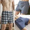Men's High Waist Cotton Boxer Shorts - Loose Fit Sleep & Home Pants, Plus Size, Lightweight Four-Corner Design