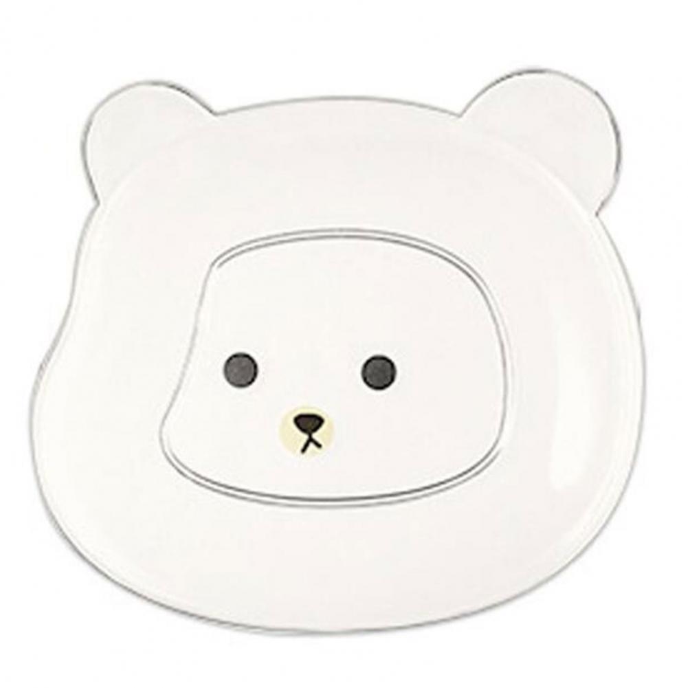 Sauce Dish Plates Dinnerware 2Pcs Snack Plate Easy To Clean Plastic Cartoon Bear Shape Kitchen Gadget