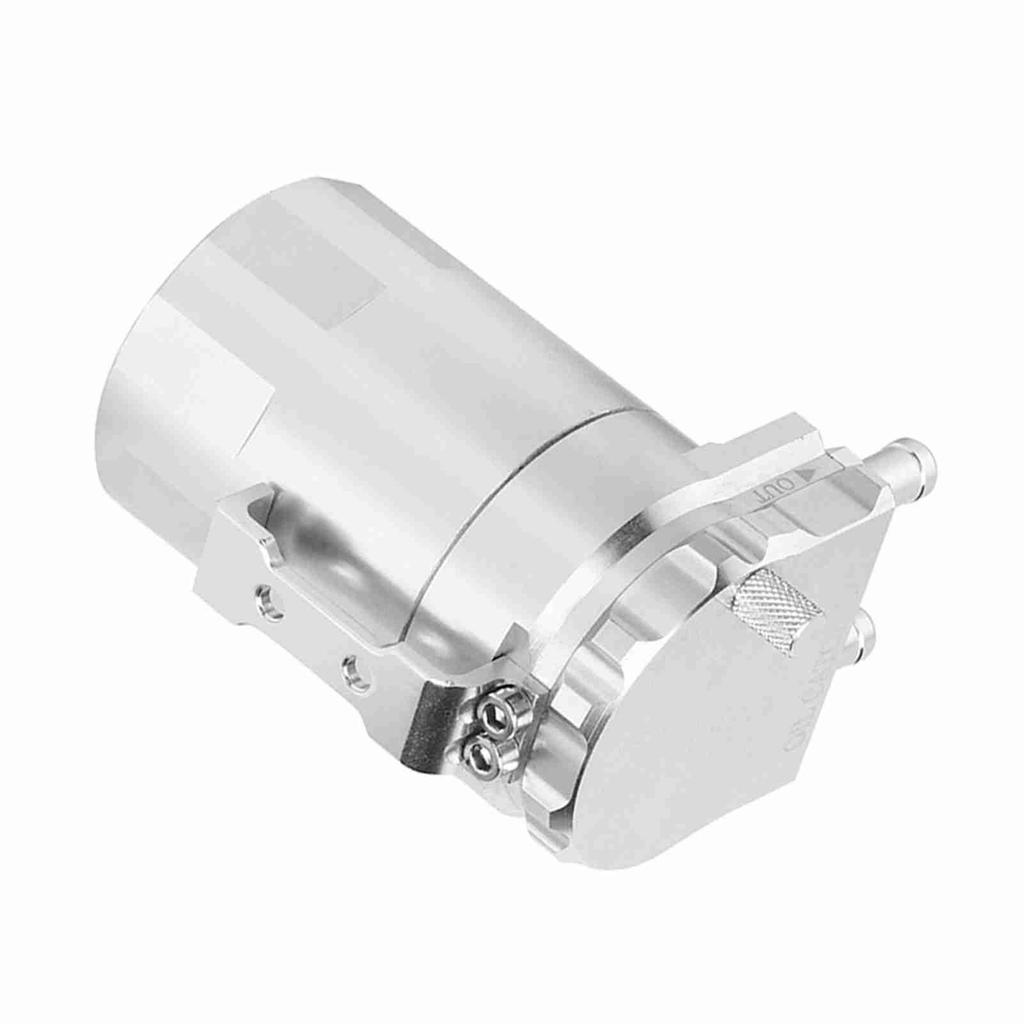 Aluminum Engine Oil Catch Tank Breather Can Reservoir Car Modification Accessories (Silver)