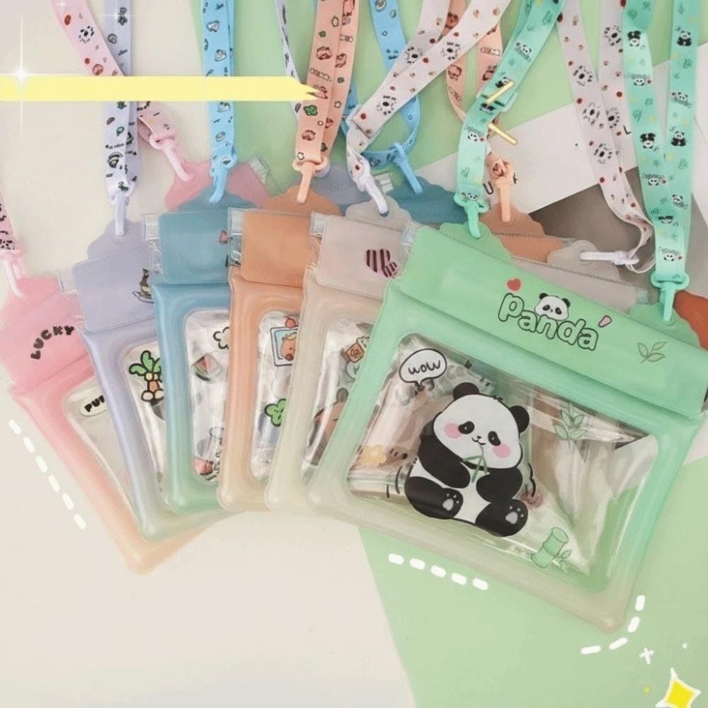 Cartoon Waterproof Phone Pouch Transparent Seal Type Mobile Phone Bag Large Capacity PVC Phone Case Water-Sprinkling Festival