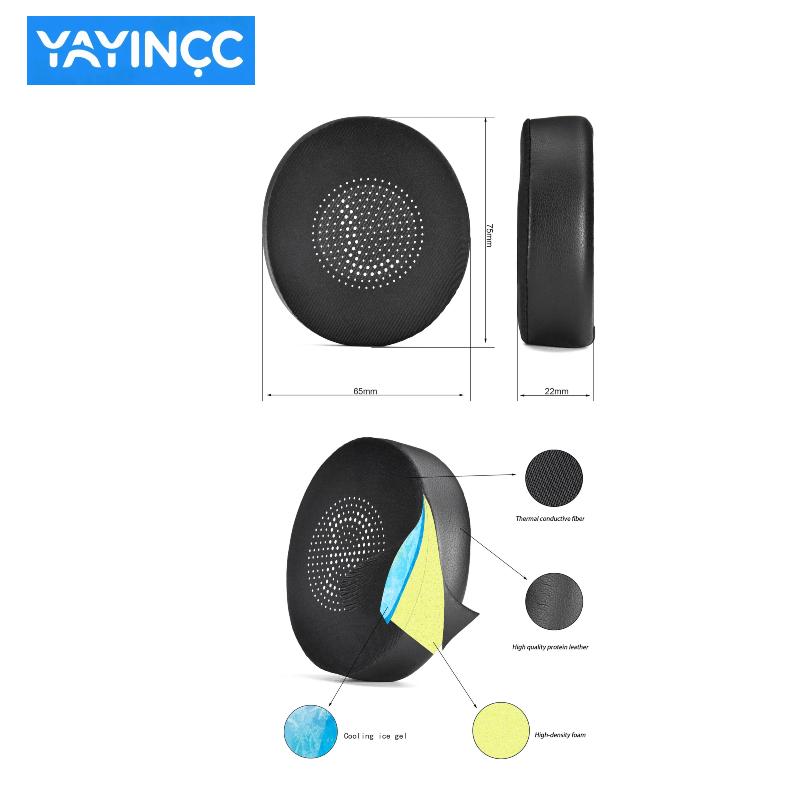 Replacement Mesh / Ice gel / Leather Ear pads Fits for Jabra ELITE 45H Evolve2 65 Headphones Repair Parts With plastic buckle