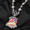 Unisex Hip Hop Drip Cartoon Pendant Necklace with Zircon