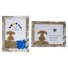 Handmade Sea Glass Dog with Frame Mini Sea Glass Picture Frame Desktop Decorations Ornament Pet Memorials Gift for Dog