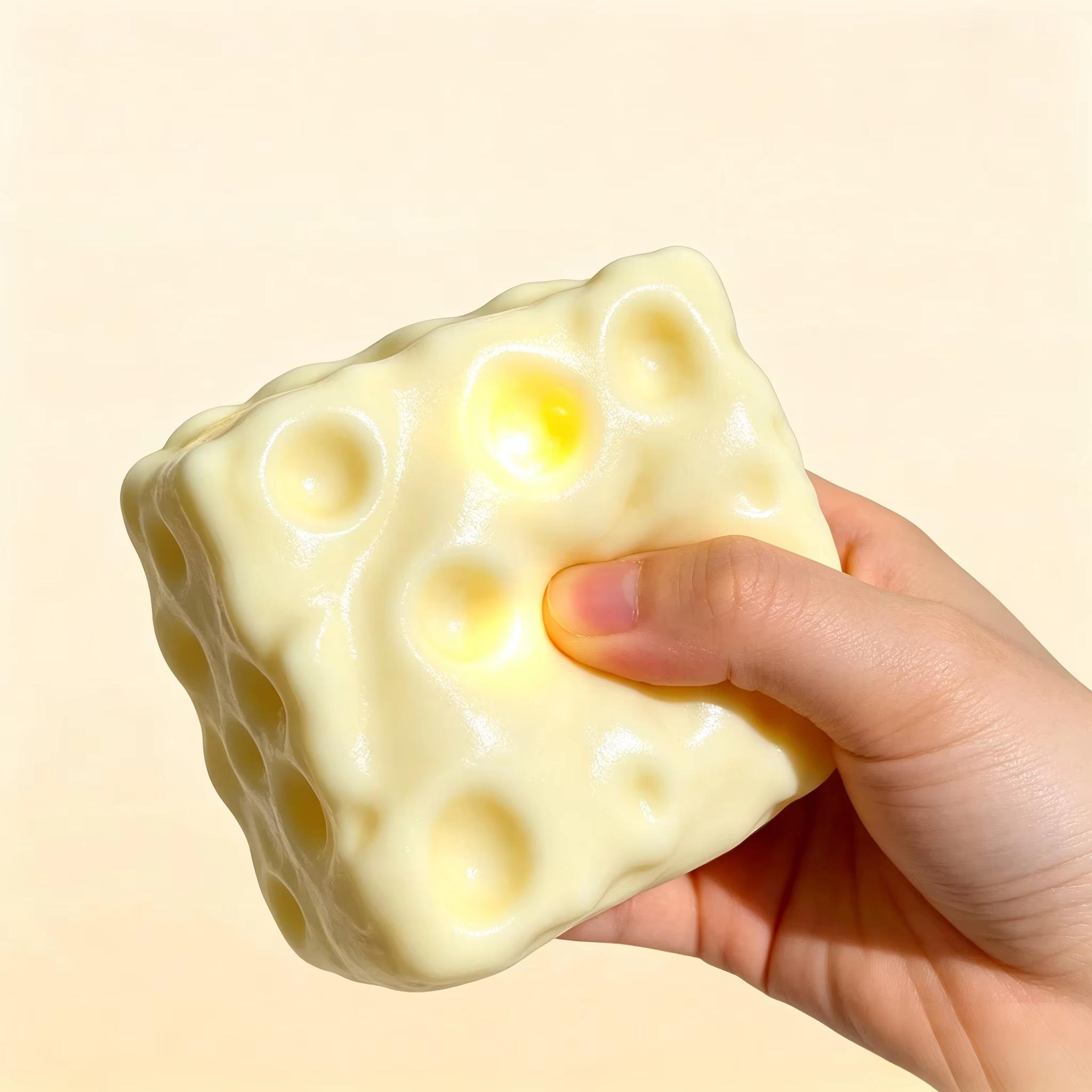 Jumbo Kaasblokje Stressbal Grote Vormbare Knijpbal Niet-Stuiterende Fidget Speelgoed ASMR Sensorisch Anti-Stress Speelgoed Festival Cadeaus