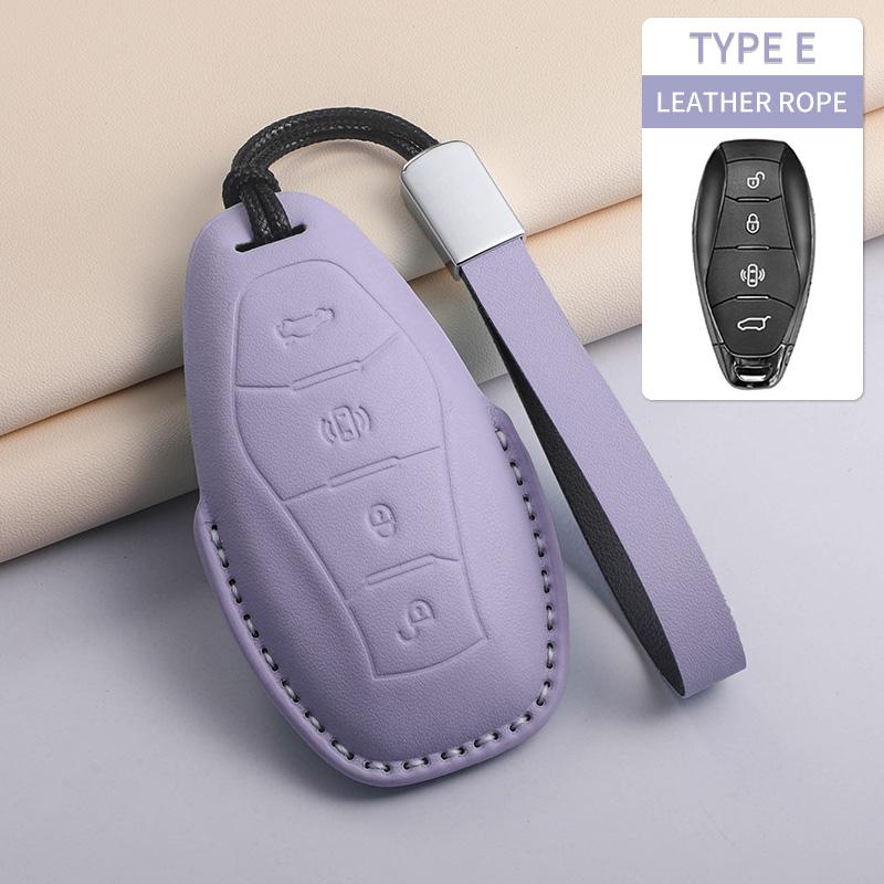 Fashion Car Key Case Cover For Faw Hongqi E-Hs9 High-End H5 H9 Car Keyring Luxury Leather Auto Accessories