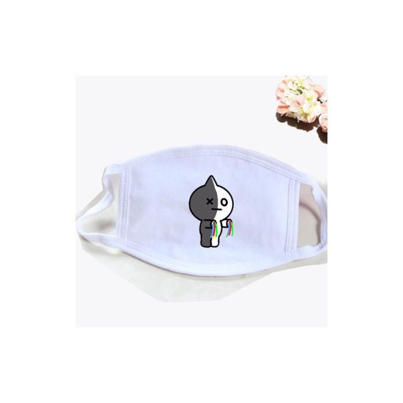 Kpop Bts Atmungsaktive Baumwollmischung Gesichtsmaske Mit Cartoon-Druck Für Täglichen Sonnenschutz
