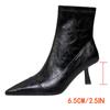 2025 Autumn Winter Shoes leather boots Women shoes side zipper Ladies ankle boots Pointed high-heeled boots Stiletto Short boots