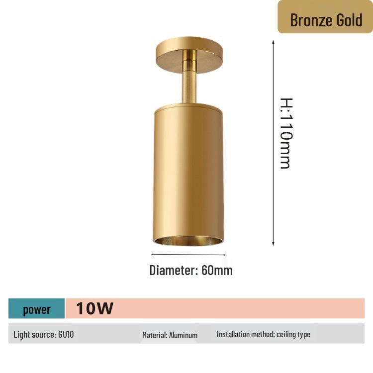 Nordic Rose Gold LED Track Spotlight, 7W Surface Mounted Ceiling and Background Wall Display Light.