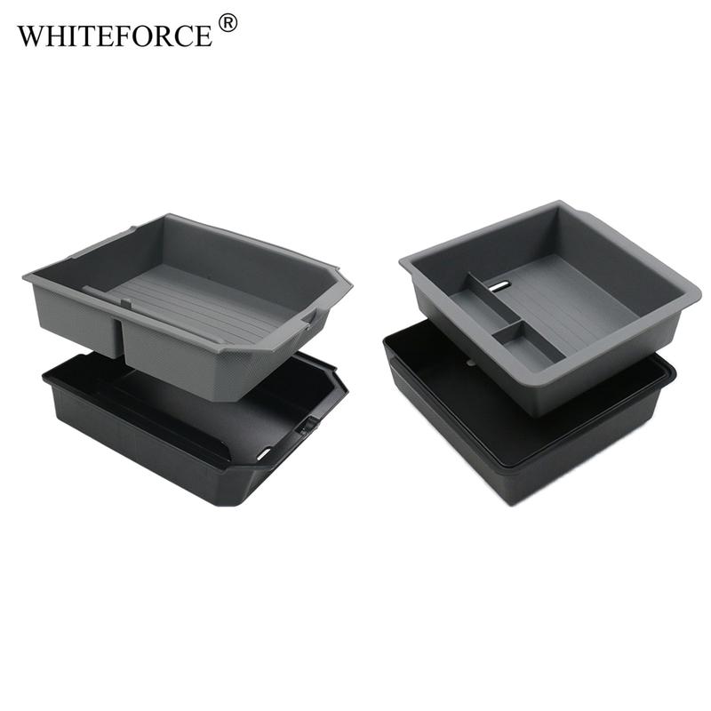For Tesla Model Y Juniper Model 3 Highland Center Control Armrest Box Organizer Double Layer Box ABS+TPE Layered Storage Box