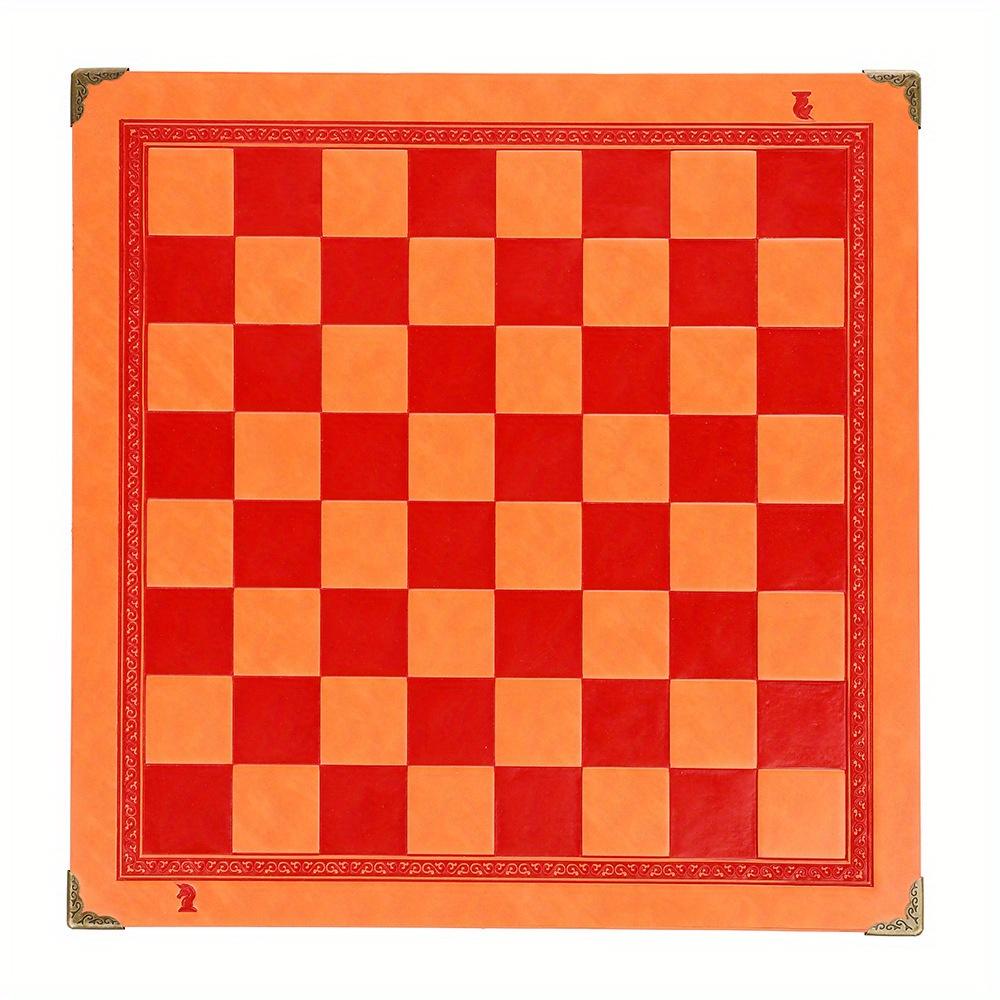 33CM/ 13Inch PU Leather Chessboard Unique Design Portable Board Game Accessory Metal Corner Guards Gift Box Packaging