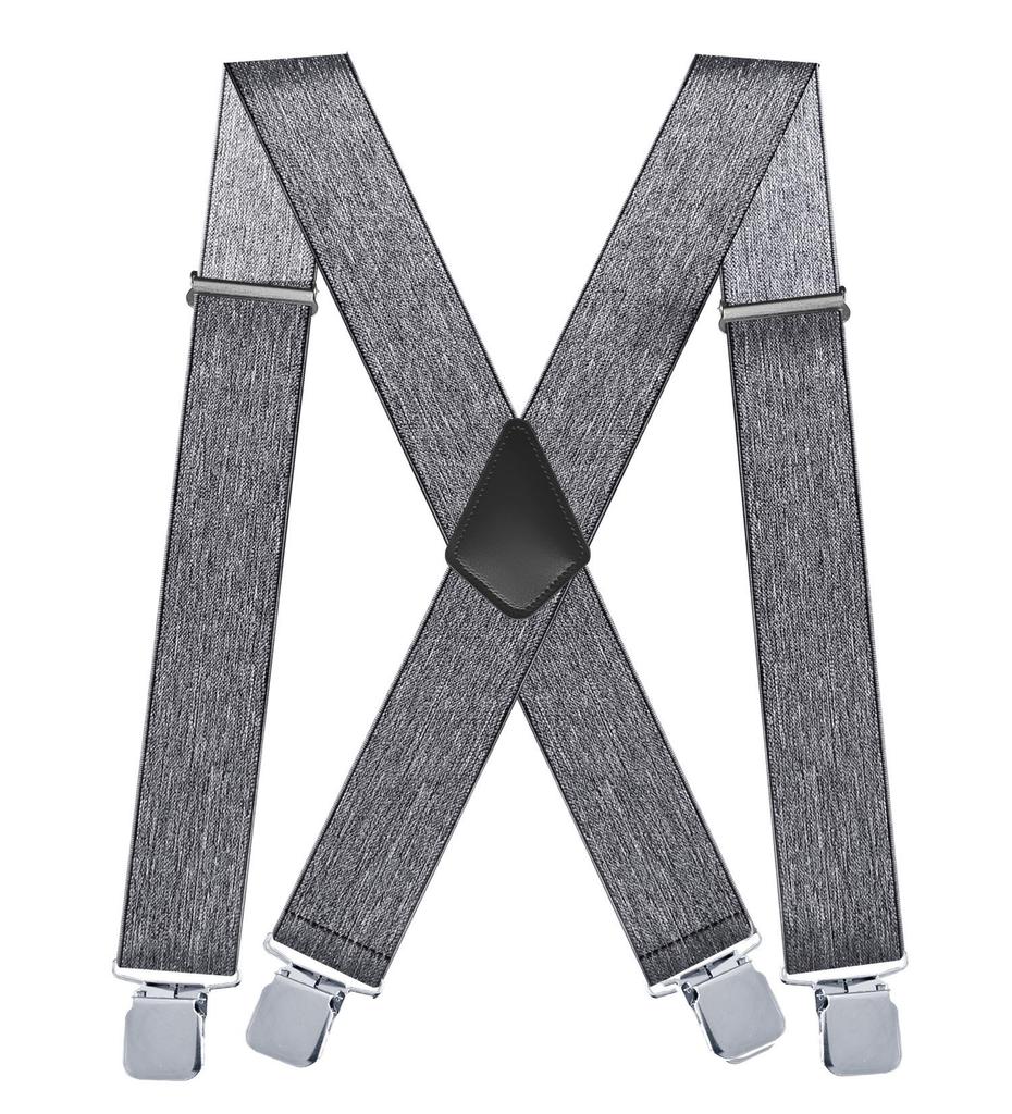 Men's 5 Cm Elastic Casual Polyester Suspenders with Clips