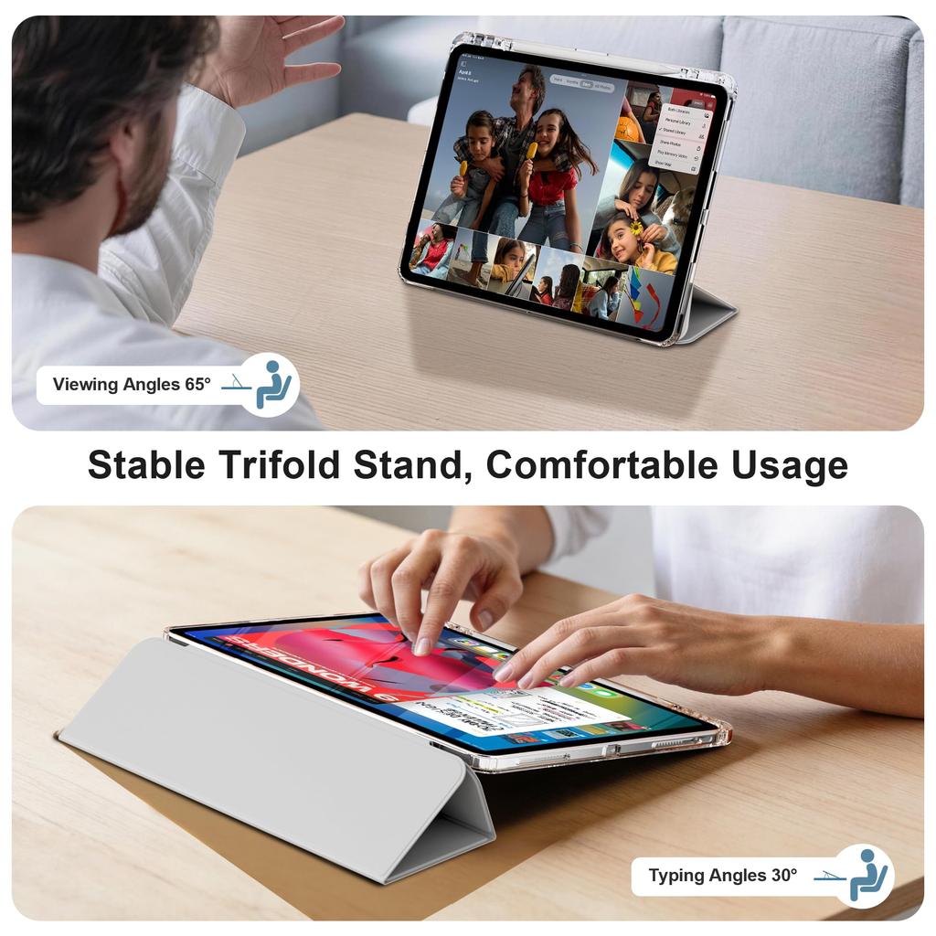 For iPad Pro 12.9 & iPad Air 13 Case, for iPad Pro 12.9 (6th, 5th, 4th, 3rd Gen) & Air 13 M4/M3/M2 Magnetic Flip Smart Cover