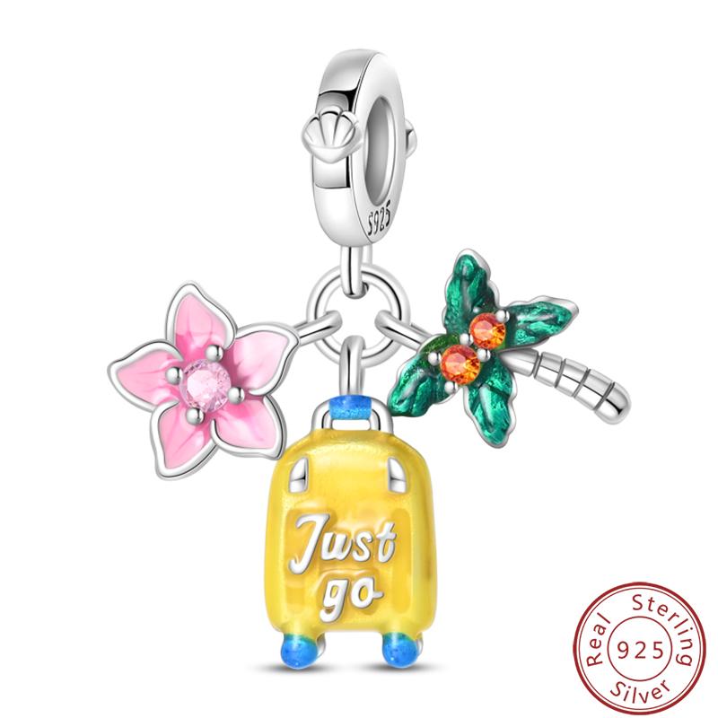 Love Traveling Copper Backpack Suitcase Luggage Camera Airplane Charms 3Mm Diy Fine Jewelry Making