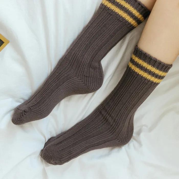 [2SET] Butter Ringle Knit Long Socks 6 Colors