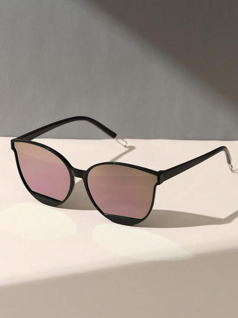 1PC Punk Fashion Cat Eye Plastic Oversized Frame Women Pink Sunglasses For Men Daily Life Shades Eyewear Accessories.