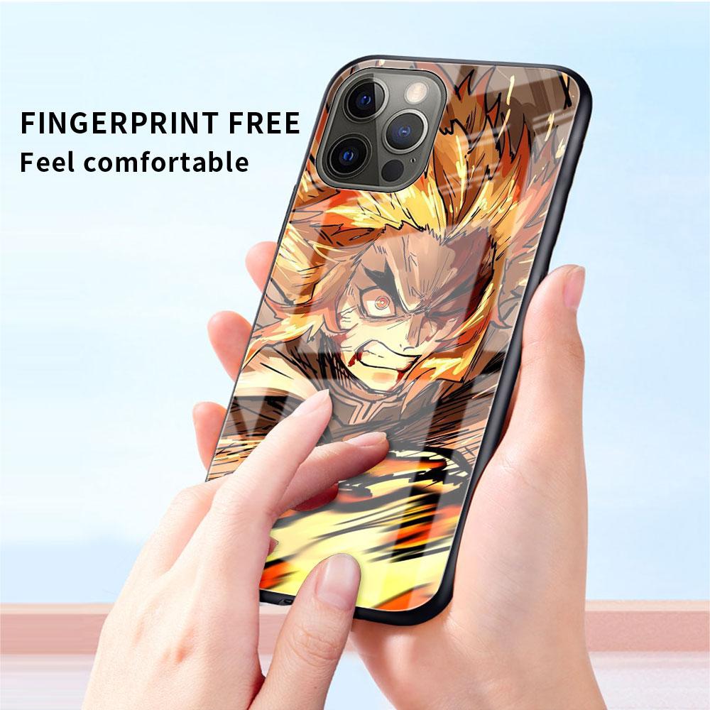 Demon Slayer Anime Glass Case For Apple iPhone 14 11 13 Pro 12 7 8 Plus SE 2022 XR X XS Max 6 6S Tempered Phone Cover