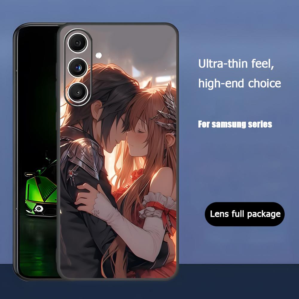 Cool Anime Sword Art Online Phone Case For Samsung Galaxy S25 S24 S23 S22 S21 S20 Plus Ultra Note20 Soft Black