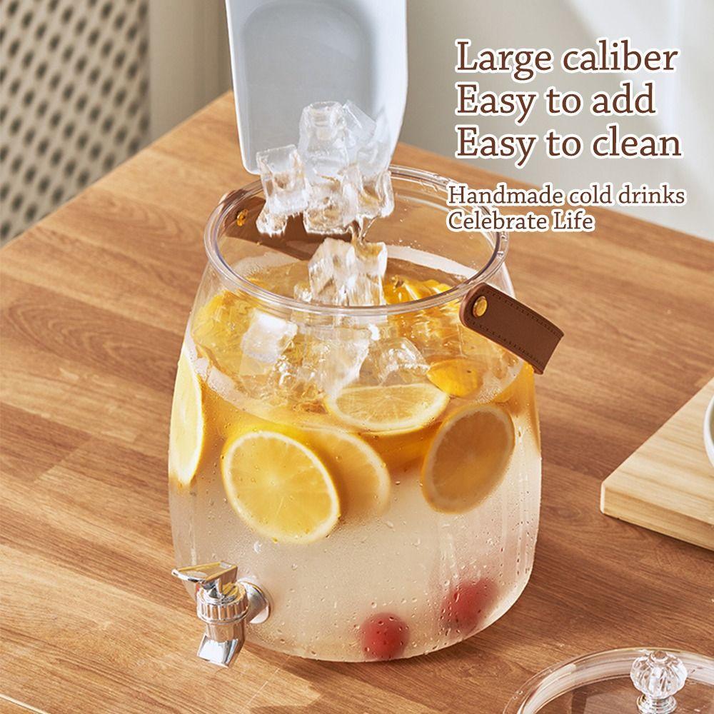 3/5/9L Large Capacity Summer Cold Water Kettle Refrigerator Clear Beverage Juice Bucket Beverage Dispenser Container Leakproof