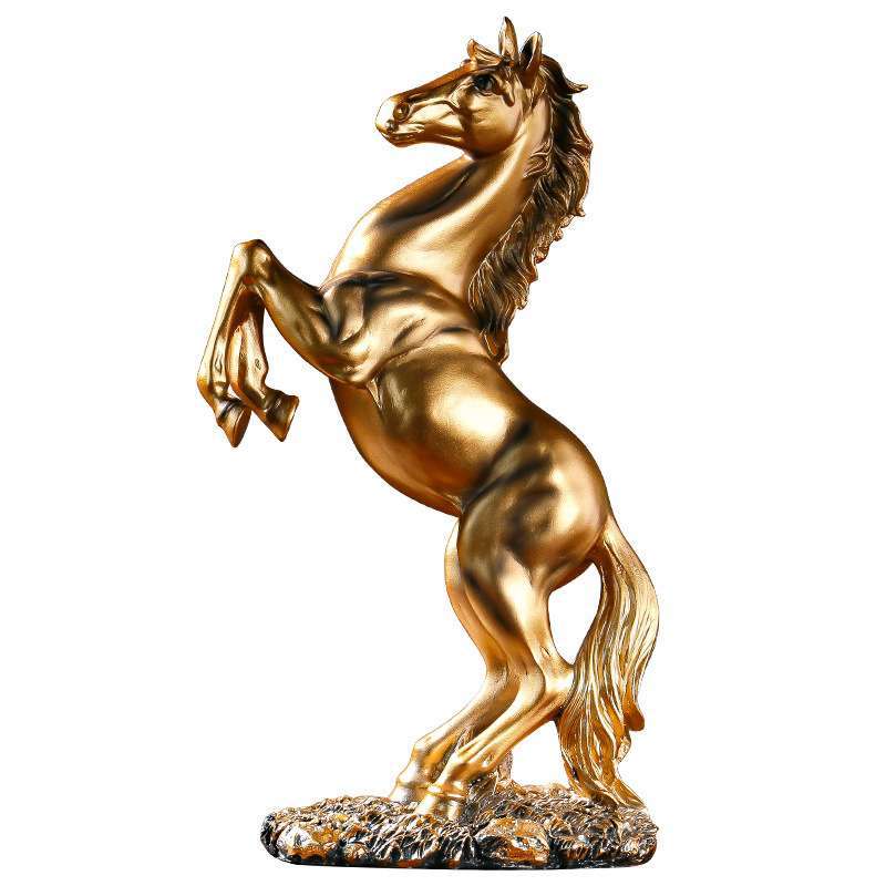 Harz Statue Golden Weiß Schwarz Pferd Figur Nordic Abstrakte Ornamente Für Figuren Für Innen Skulptur Zimmer Home Decor