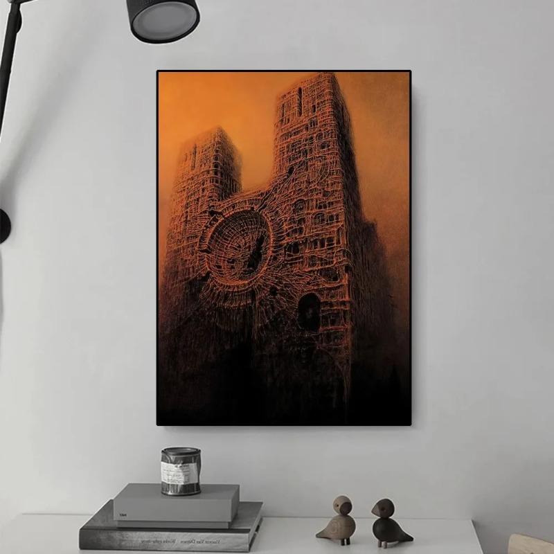 Zdzislaw Beksinski Fantasy Dream HD Canvas Painting Poster - Wall Art Decor Print