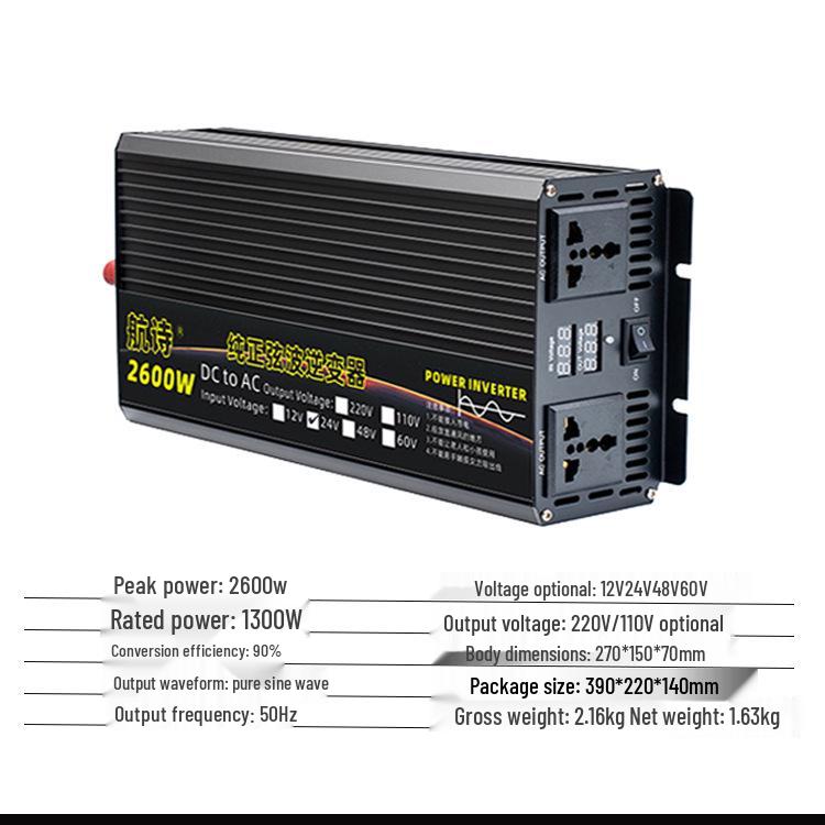 High Power Pure Sine Wave Inverter: 12V/24V/48V/60V to 220V for Car, Home, Solar