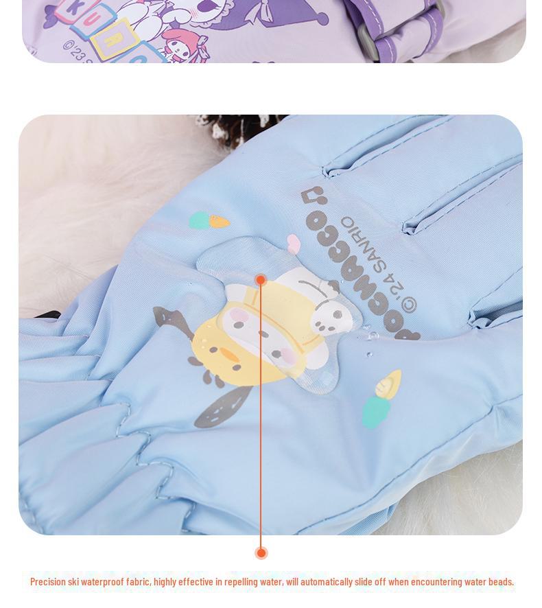 Children's Winter Ski Gloves: Thick, Cold-Proof, Waterproof, Windproof, Non-Slip, Warm Cotton for Ages 3-17.