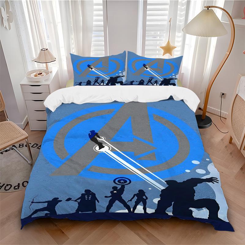 

3pcs Avengers Heroes 1 Cover+2 Pillowcases, Pillow Inserts Not Included, Machine Washable, All-Season Use, Teen and Adult Rooms094 135x200cm