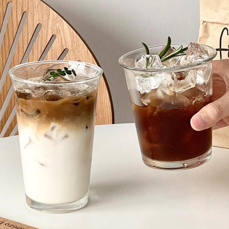 Ins Style Flip-Top Glass Beverage Cup for Coffee, Tea, Milk, Milkshakes, Lattes, and More