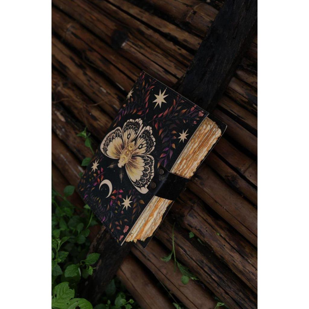 Leather Journal Butterfly Notepad Journal Writing Notebook Sketchbook Blank Spell Book Poetry Notepad Book Traveling Book for Men Women Gift