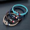 Navy Blue Braided Rope Bracelet Stainless Steel Mini Horseshoe Shackle with Screws Bracelets for Men Women Couple Jewelry