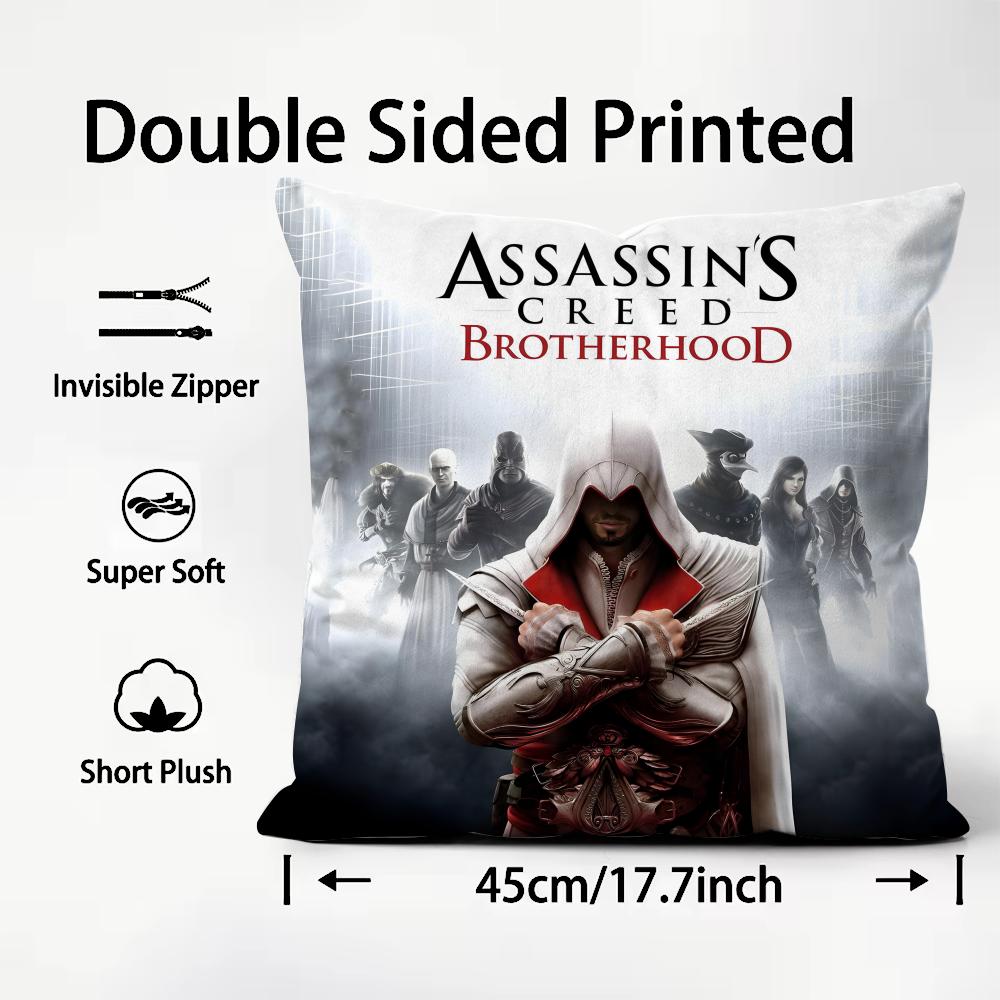 

AAssassins CreedD Game Cushion Cover Plush Fabric Soft DoubleSided Printed Sofa Warm Winter Home Child Gift Pillow Case 30x30cm